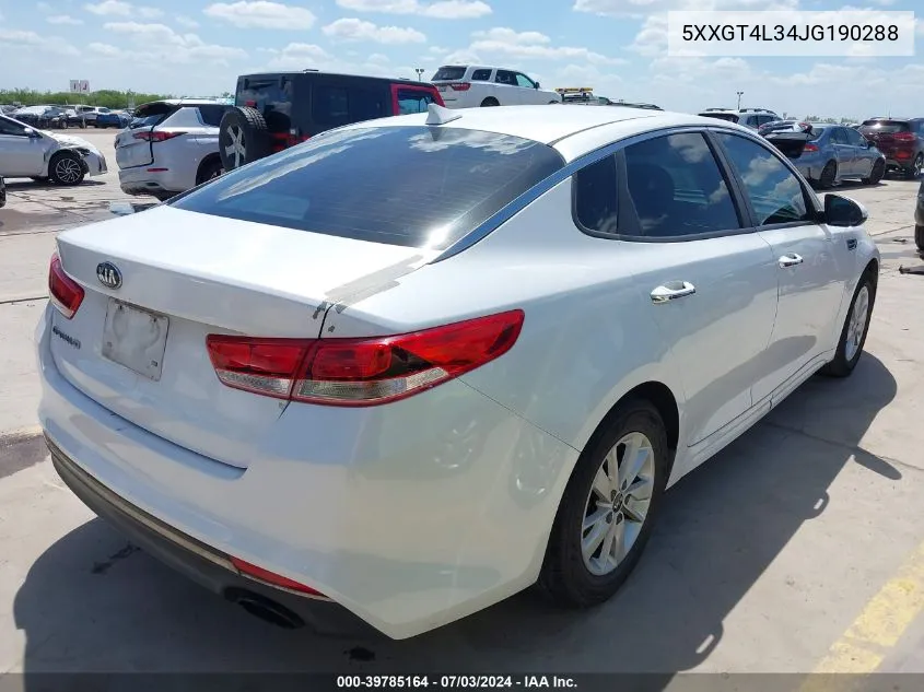 2018 Kia Optima Lx VIN: 5XXGT4L34JG190288 Lot: 39785164