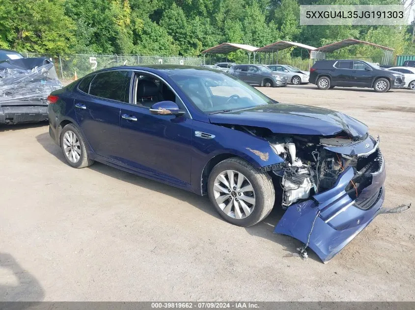 5XXGU4L35JG191303 2018 Kia Optima Ex