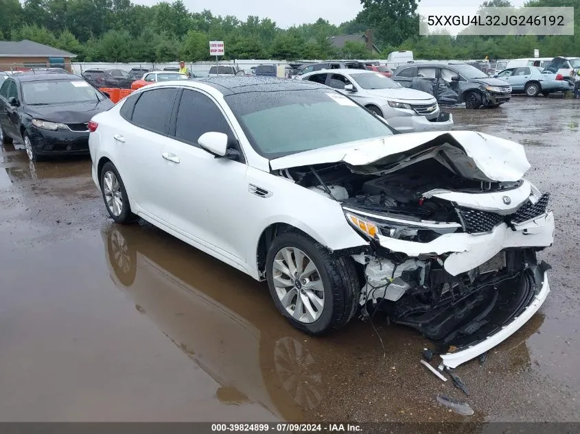 5XXGU4L32JG246192 2018 Kia Optima Ex