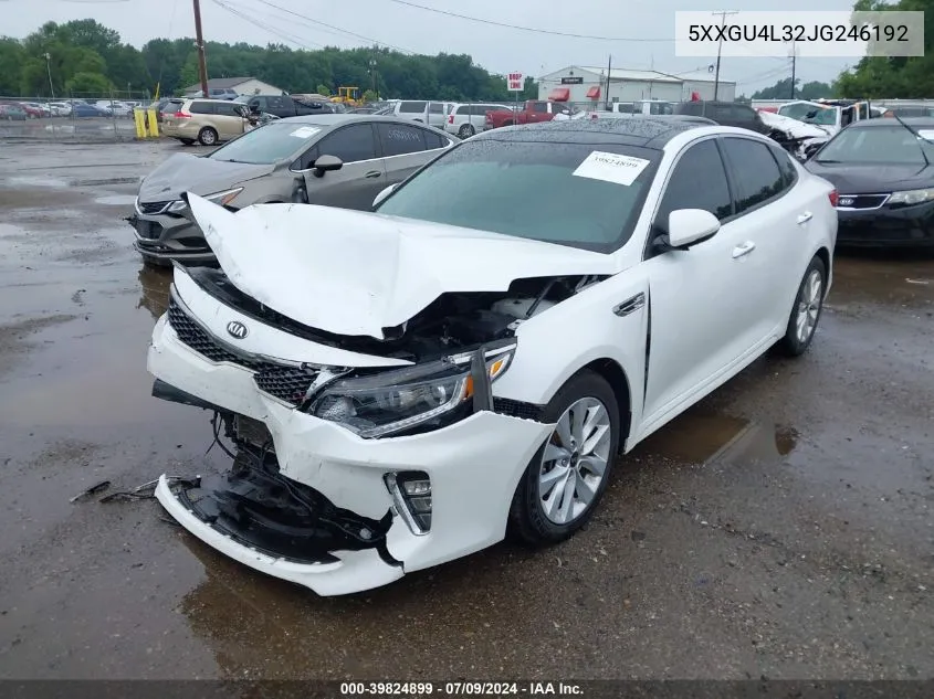 2018 Kia Optima Ex VIN: 5XXGU4L32JG246192 Lot: 39824899