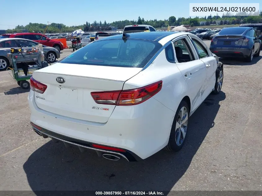 2018 Kia Optima Sx Turbo VIN: 5XXGW4L24JG216600 Lot: 39857950