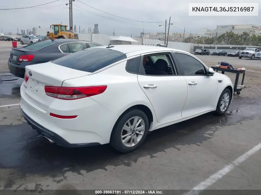 KNAGT4L36J5216987 2018 Kia Optima Lx