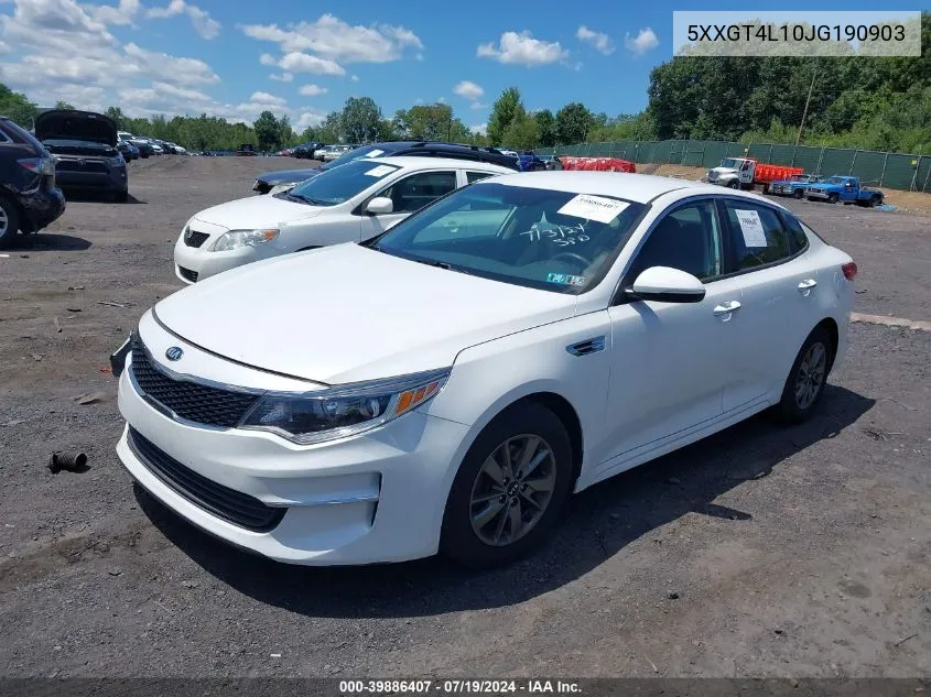 2018 Kia Optima Lx Turbo VIN: 5XXGT4L10JG190903 Lot: 39886407