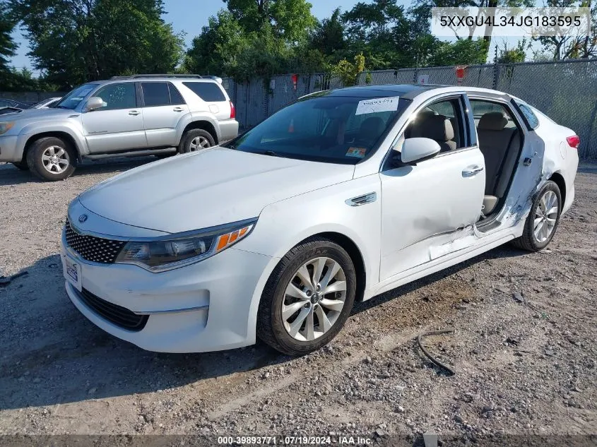 2018 Kia Optima Ex VIN: 5XXGU4L34JG183595 Lot: 39893771