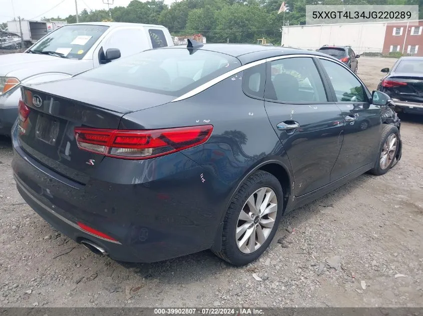 2018 Kia Optima S VIN: 5XXGT4L34JG220289 Lot: 39902807