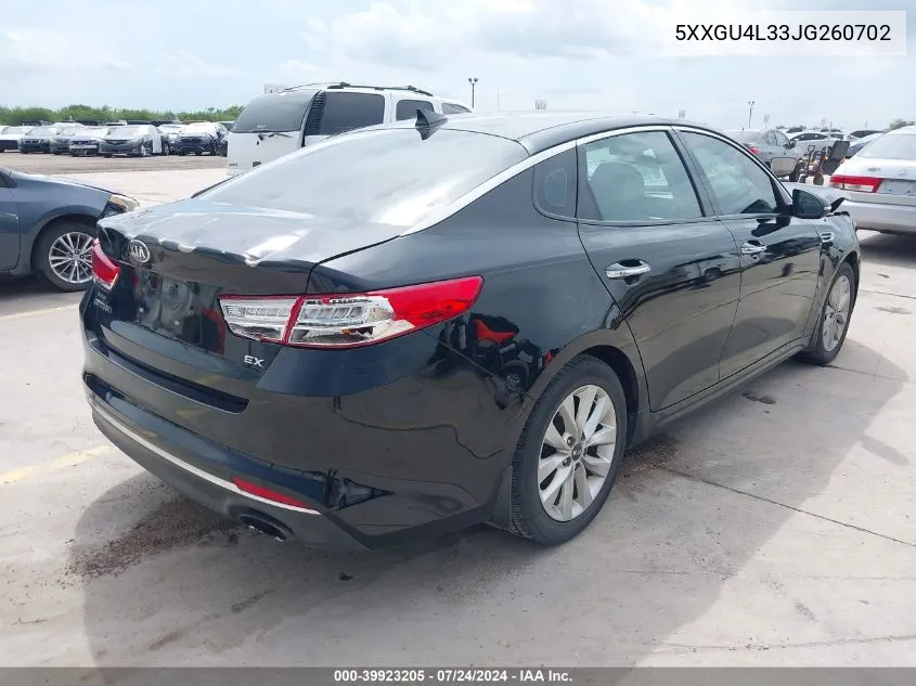 2018 Kia Optima Ex VIN: 5XXGU4L33JG260702 Lot: 39923205