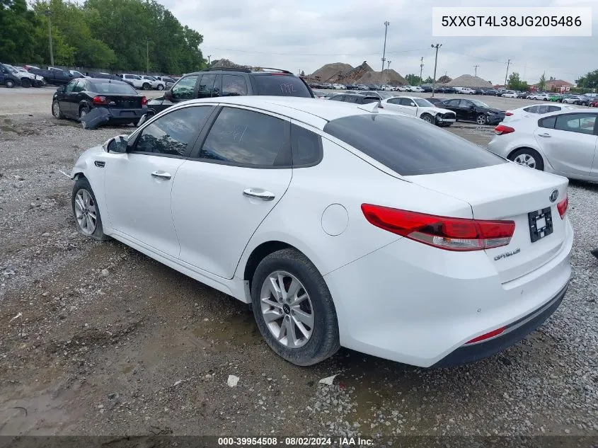 2018 Kia Optima Lx VIN: 5XXGT4L38JG205486 Lot: 39954508