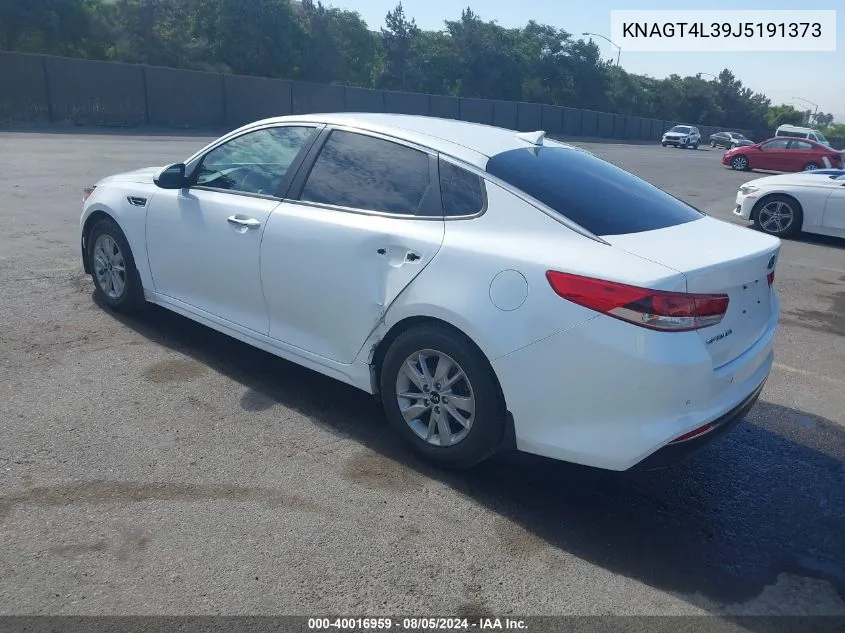 2018 Kia Optima Lx VIN: KNAGT4L39J5191373 Lot: 40016959