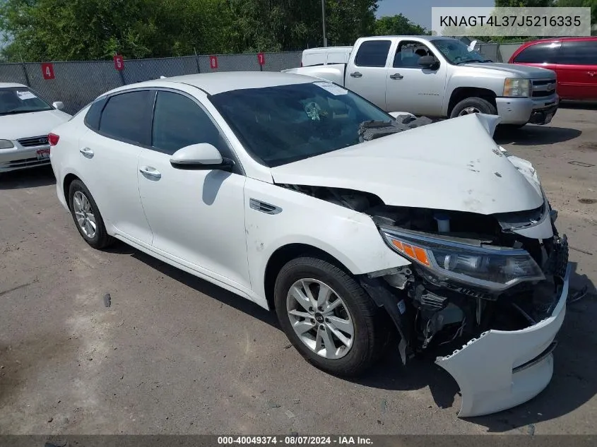 2018 Kia Optima Lx VIN: KNAGT4L37J5216335 Lot: 40049374