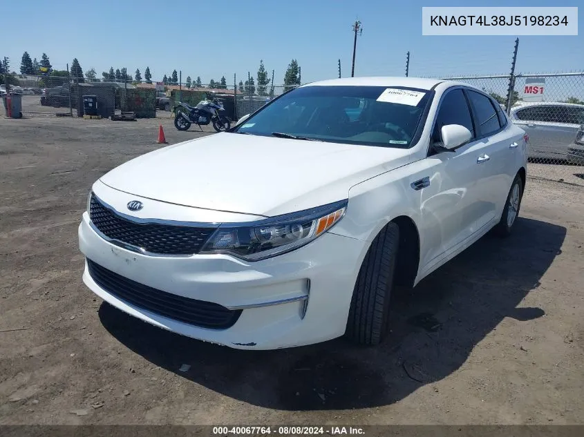 2018 Kia Optima Lx VIN: KNAGT4L38J5198234 Lot: 40067764