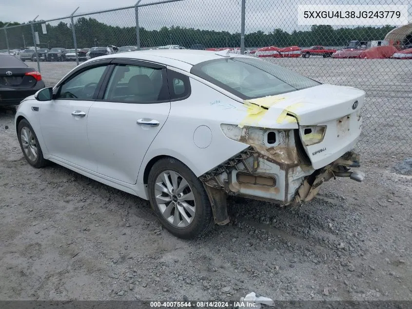 5XXGU4L38JG243779 2018 Kia Optima Ex