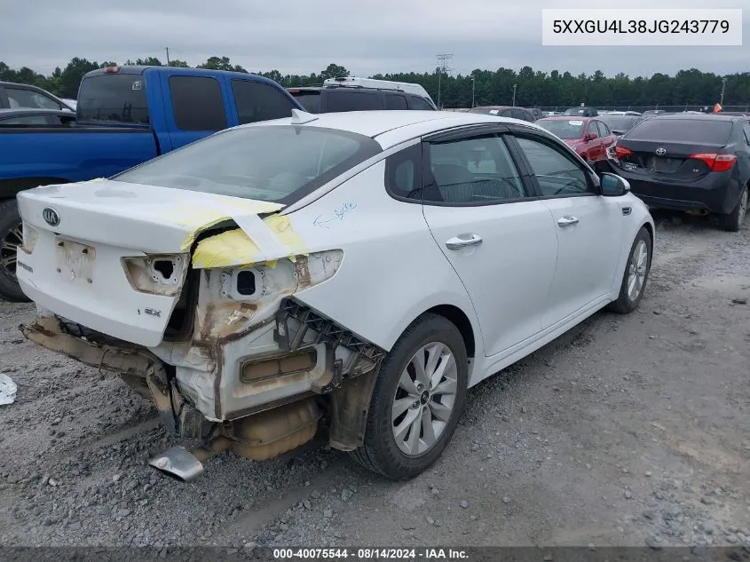 5XXGU4L38JG243779 2018 Kia Optima Ex