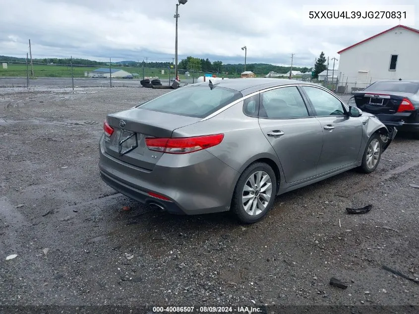 2018 Kia Optima Ex VIN: 5XXGU4L39JG270831 Lot: 40086507