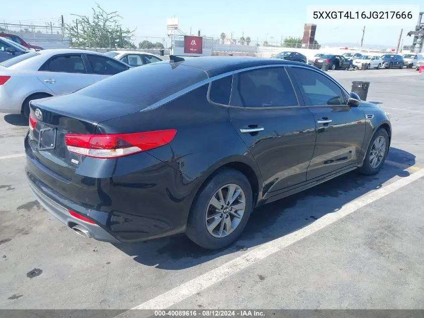 2018 Kia Optima Lx Turbo VIN: 5XXGT4L16JG217666 Lot: 40089616