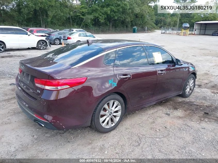 5XXGU4L35JG180219 2018 Kia Optima Ex