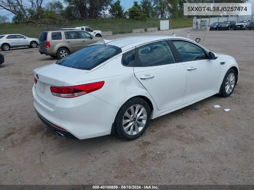 2018 Kia Optima Lx VIN: 5XXGT4L38JG257474 Lot: 40100859