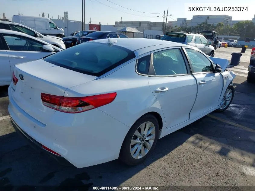 2018 Kia Optima Lx VIN: 5XXGT4L36JG253374 Lot: 40114905