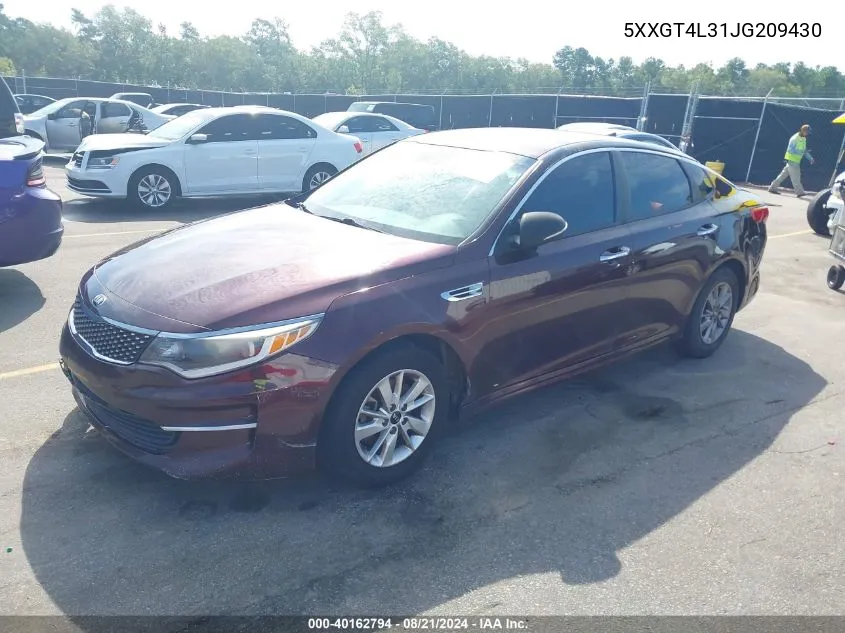 2018 Kia Optima Lx VIN: 5XXGT4L31JG209430 Lot: 40162794