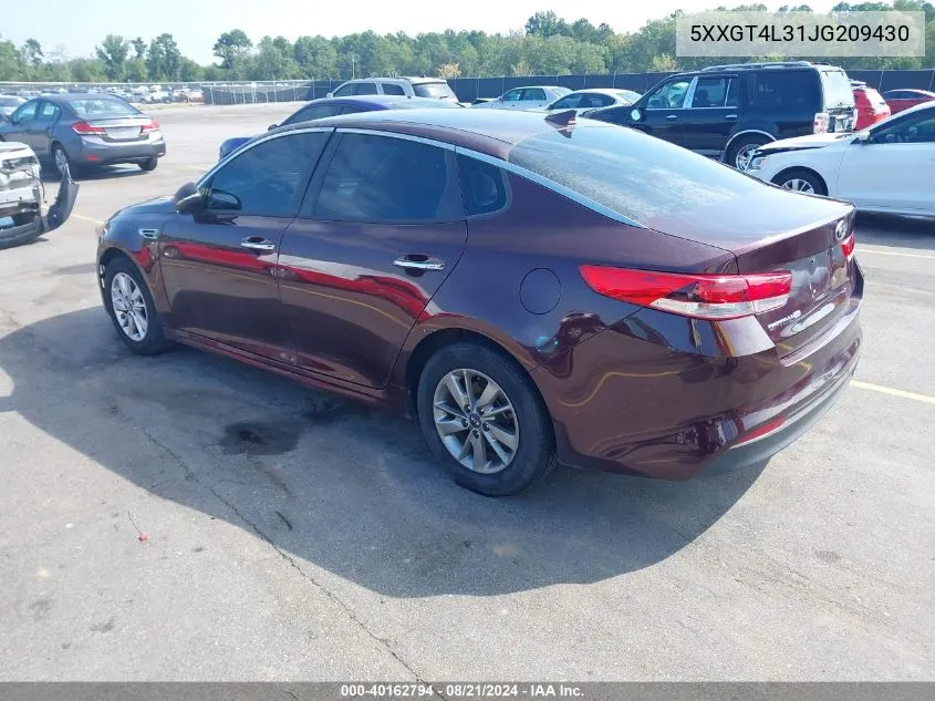 5XXGT4L31JG209430 2018 Kia Optima Lx