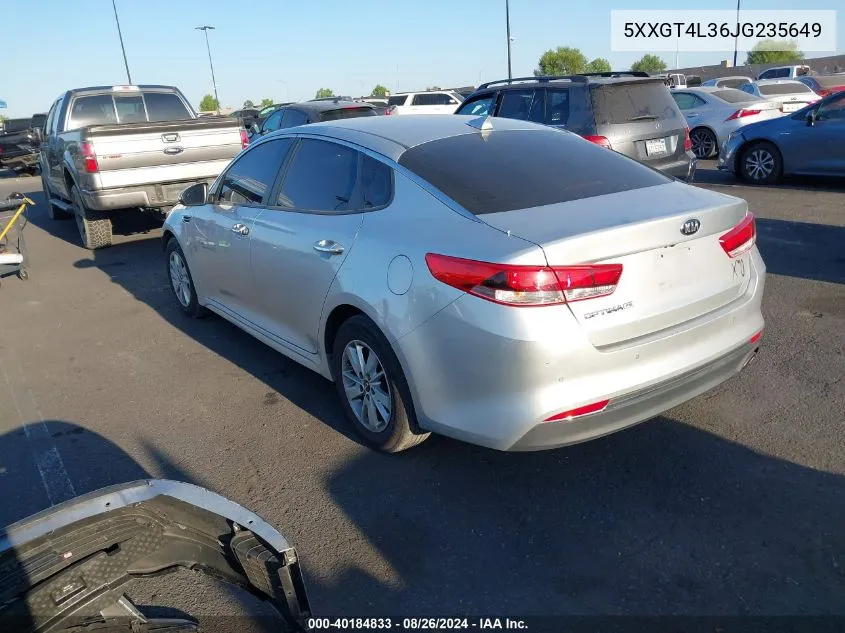 5XXGT4L36JG235649 2018 Kia Optima Lx