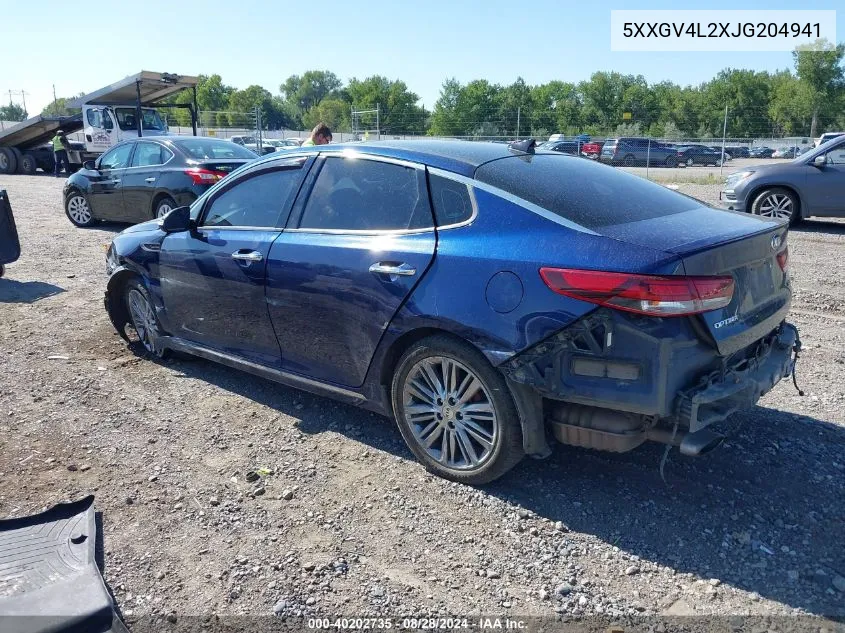 2018 Kia Optima Sx Turbo VIN: 5XXGV4L2XJG204941 Lot: 40202735