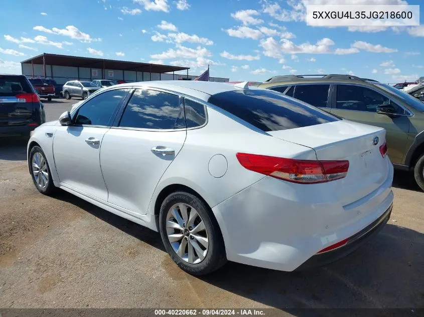 5XXGU4L35JG218600 2018 Kia Optima Ex