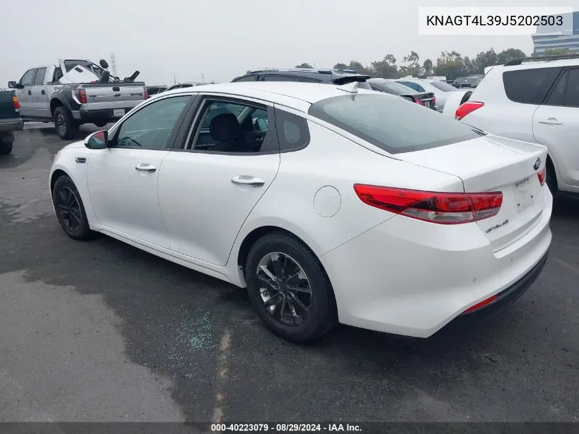 2018 Kia Optima Lx VIN: KNAGT4L39J5202503 Lot: 40223079