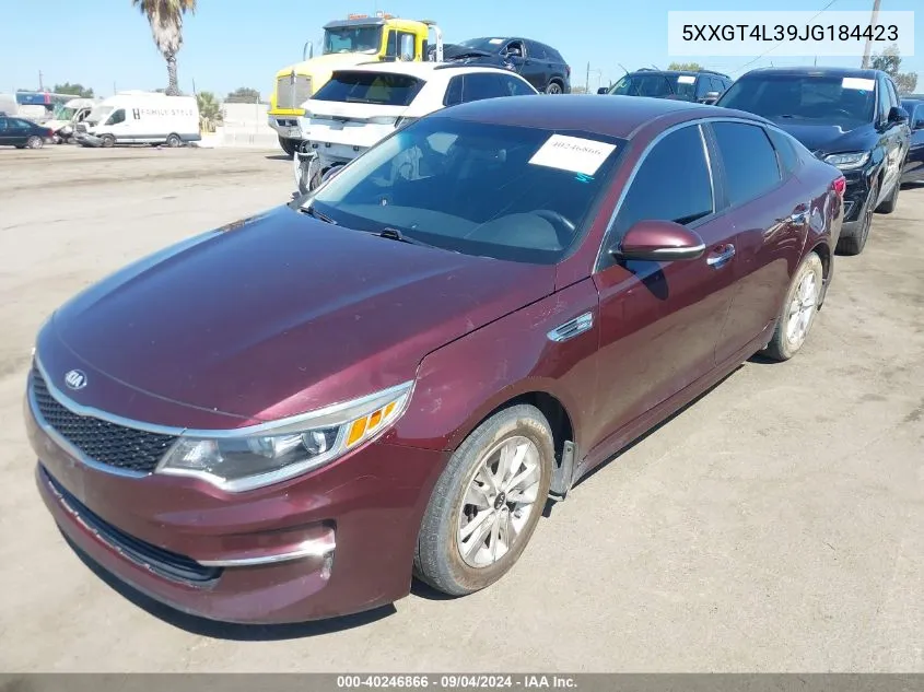 5XXGT4L39JG184423 2018 Kia Optima Lx