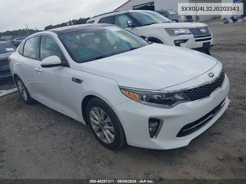 5XXGU4L32JG203343 2018 Kia Optima Ex