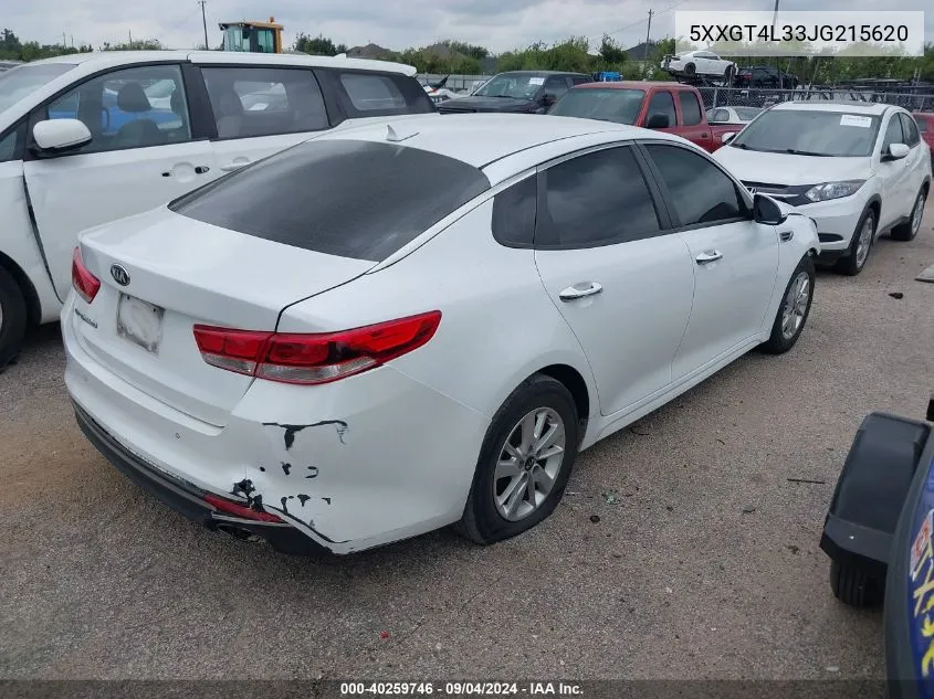 2018 Kia Optima Lx VIN: 5XXGT4L33JG215620 Lot: 40259746