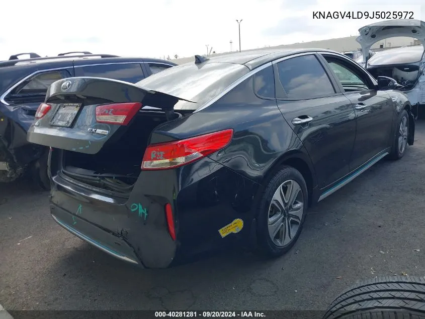 2018 Kia Optima Plug-In Hybrid Ex VIN: KNAGV4LD9J5025972 Lot: 40281281