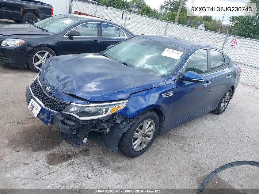 5XXGT4L36JG230743 2018 Kia Optima Lx