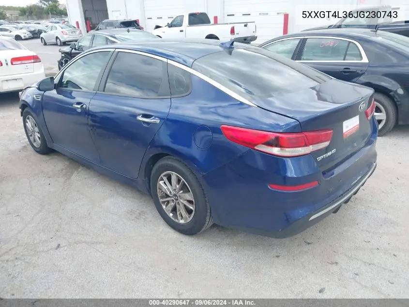 5XXGT4L36JG230743 2018 Kia Optima Lx