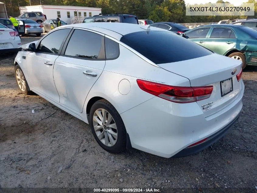 2018 Kia Optima Lx VIN: 5XXGT4L36JG270949 Lot: 40299095