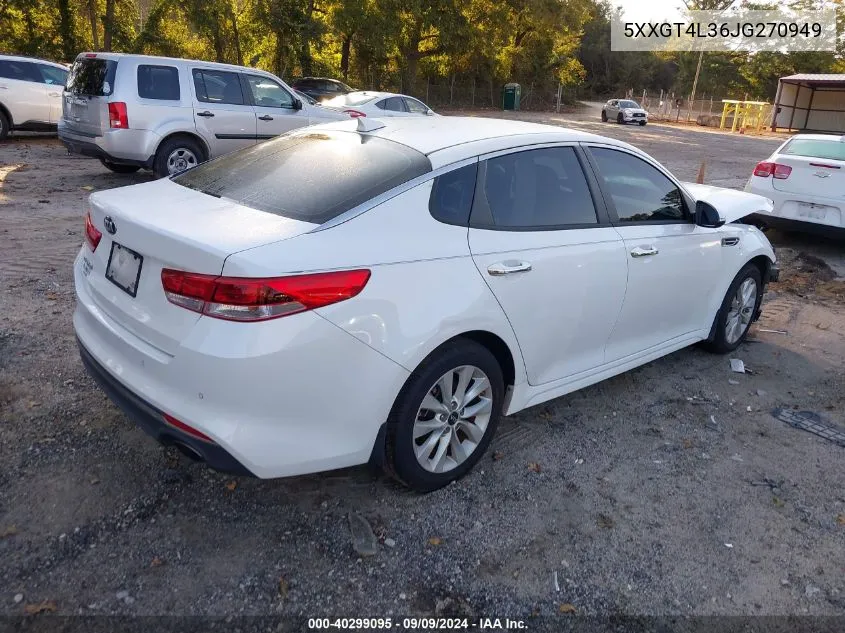 2018 Kia Optima Lx VIN: 5XXGT4L36JG270949 Lot: 40299095