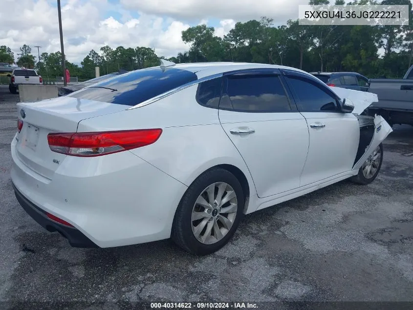 5XXGU4L36JG222221 2018 Kia Optima Ex