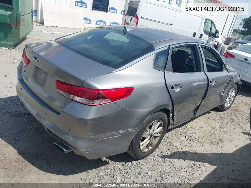 2018 Kia Optima Lx VIN: 5XXGT4L37JG193315 Lot: 40322546