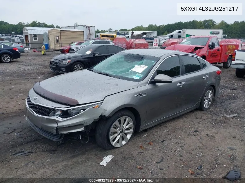 2018 Kia Optima Lx VIN: 5XXGT4L32JG251217 Lot: 40327929