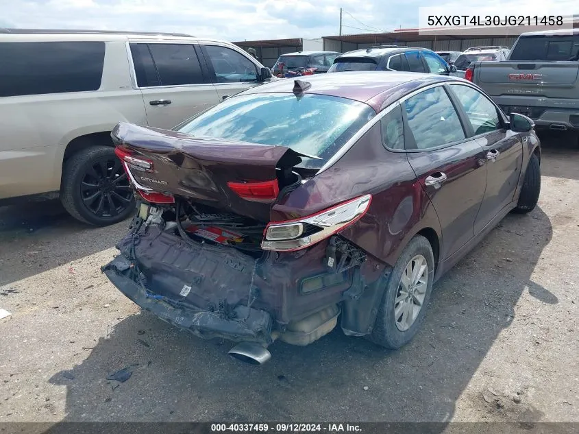 5XXGT4L30JG211458 2018 Kia Optima Lx