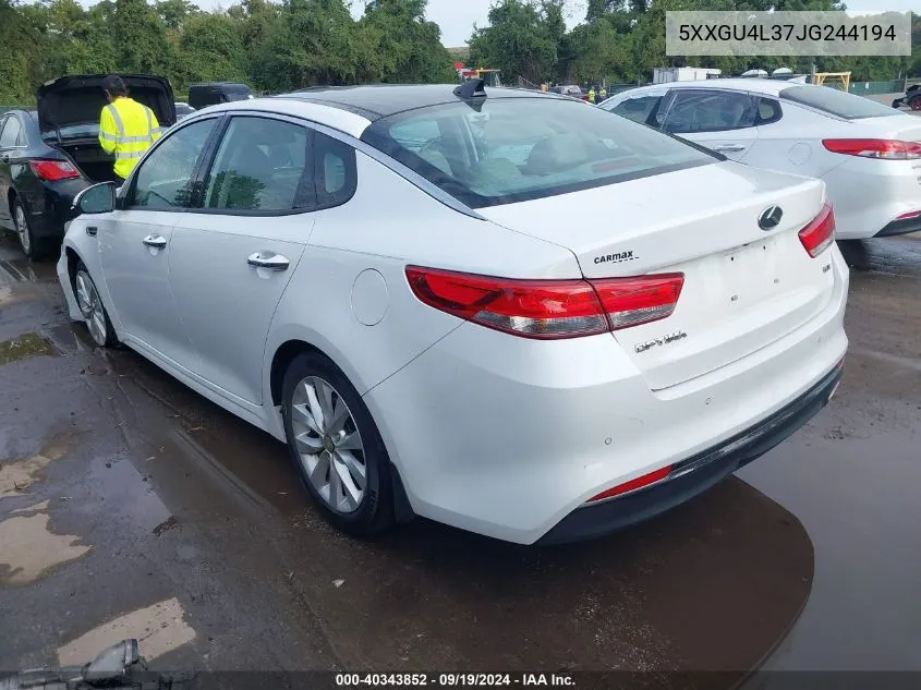 5XXGU4L37JG244194 2018 Kia Optima Ex