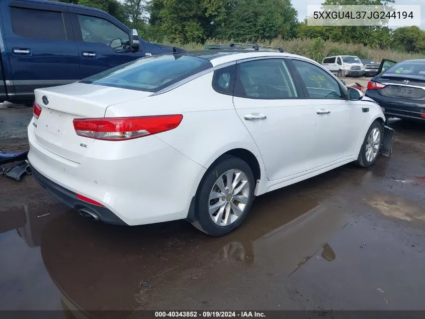 5XXGU4L37JG244194 2018 Kia Optima Ex