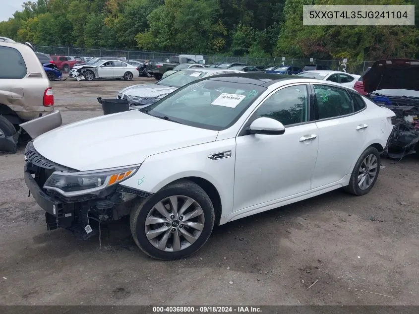 2018 Kia Optima S VIN: 5XXGT4L35JG241104 Lot: 40368800