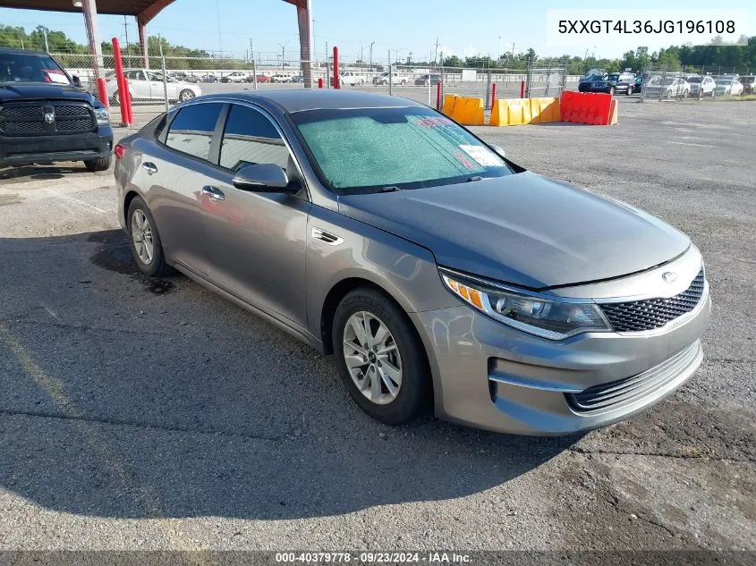 2018 Kia Optima Lx/S VIN: 5XXGT4L36JG196108 Lot: 40379778