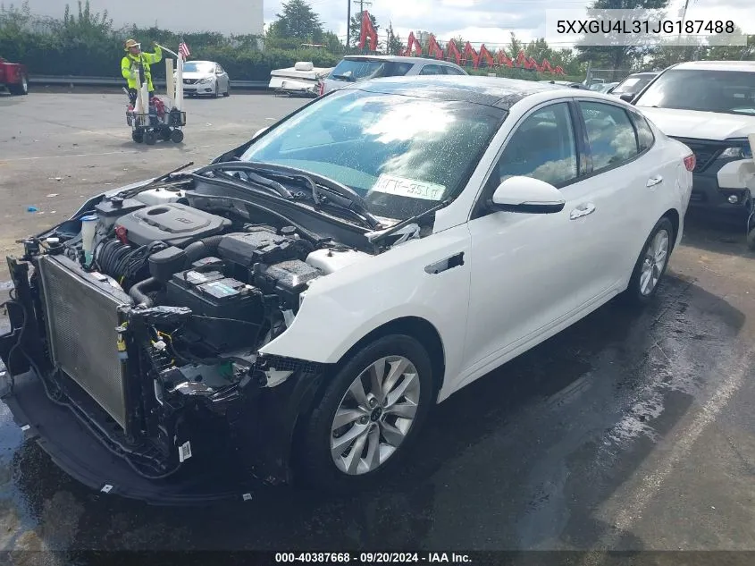 5XXGU4L31JG187488 2018 Kia Optima Ex