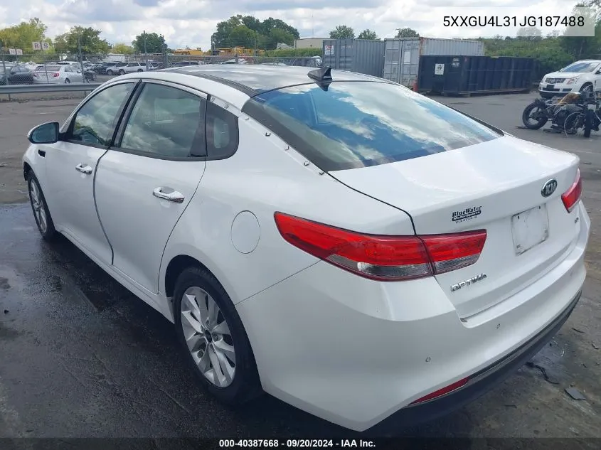 5XXGU4L31JG187488 2018 Kia Optima Ex