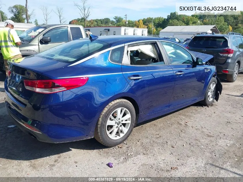 2018 Kia Optima Lx VIN: 5XXGT4L36JG234744 Lot: 40387829