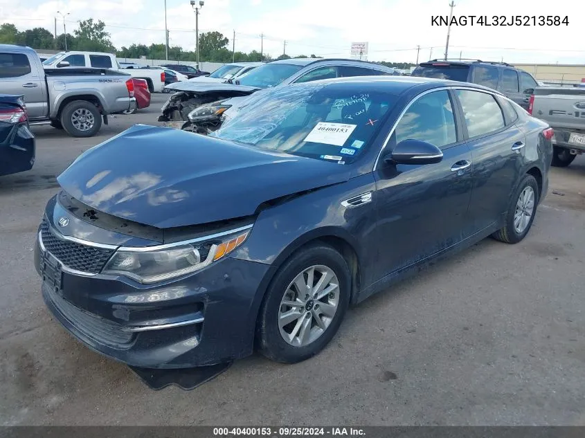 2018 Kia Optima Lx VIN: KNAGT4L32J5213584 Lot: 40400153