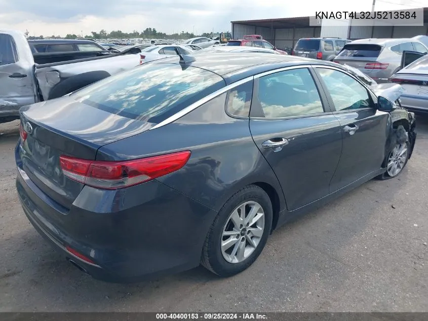 2018 Kia Optima Lx VIN: KNAGT4L32J5213584 Lot: 40400153