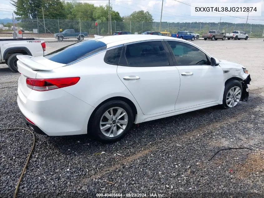 2018 Kia Optima Lx VIN: 5XXGT4L38JG212874 Lot: 40405664