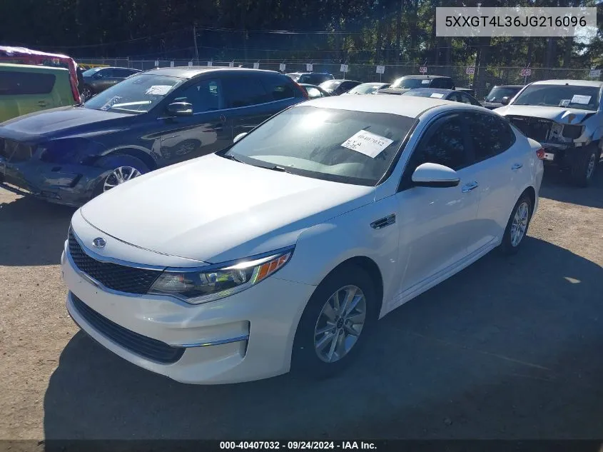 2018 Kia Optima Lx VIN: 5XXGT4L36JG216096 Lot: 40407032